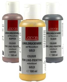 Aqua-Linoldruckfarbe Metallic 100 ml - Bild vergr��ern 