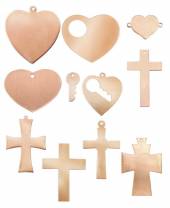 Rohlinge Anhänger Herz + Kreuz