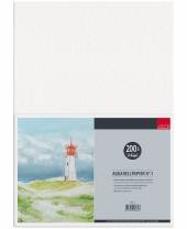 Aquarellpapier, 30 Blatt, DIN A4, 200g