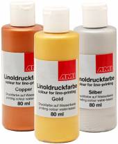 Aqua-Linoldruckfarbe Metallic 80 ml