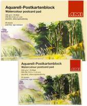 Aquarell-Postkartenblock, 20 Blatt, 300g