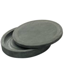 Chinesischer Reibestein, rund mit Deckel, 125 mm